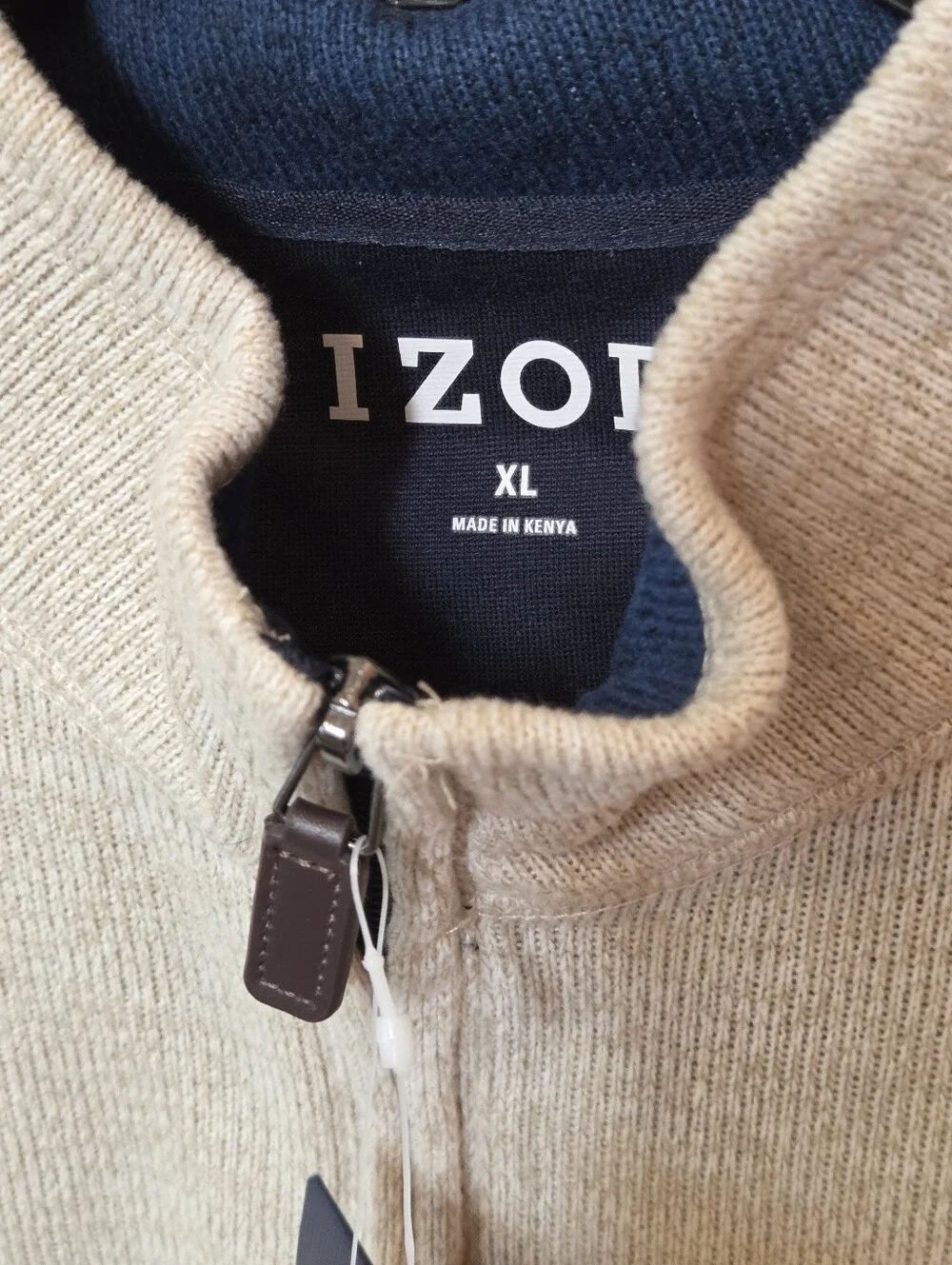 Izod Men's XL Gray Fleece 1/4 Zip Mock Neck Pullover Rock Heather NWT $70